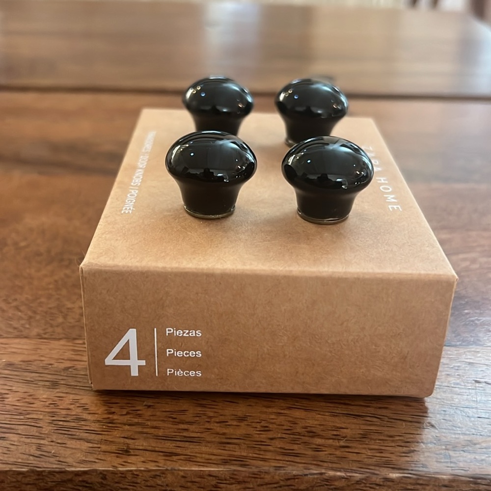 Zara Home Ceramic Door Knobs Black Four Brand New - Picture 3 of 4